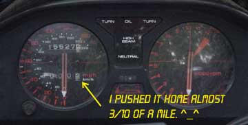 Original insturment console.  Thing has higher mileage than my little Ninja, about 15,527 miles.