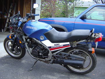 the first day I rode it home. It has the tail plastic back on it now.