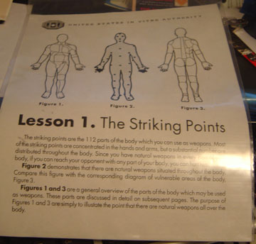 Invitro Combat training form, from the episode 'Who monitors the birds.'