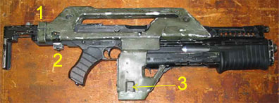 Screen used BAPTY Pulse Rifle... Photo supplied by Aliens Legacy Member. Thank you!
